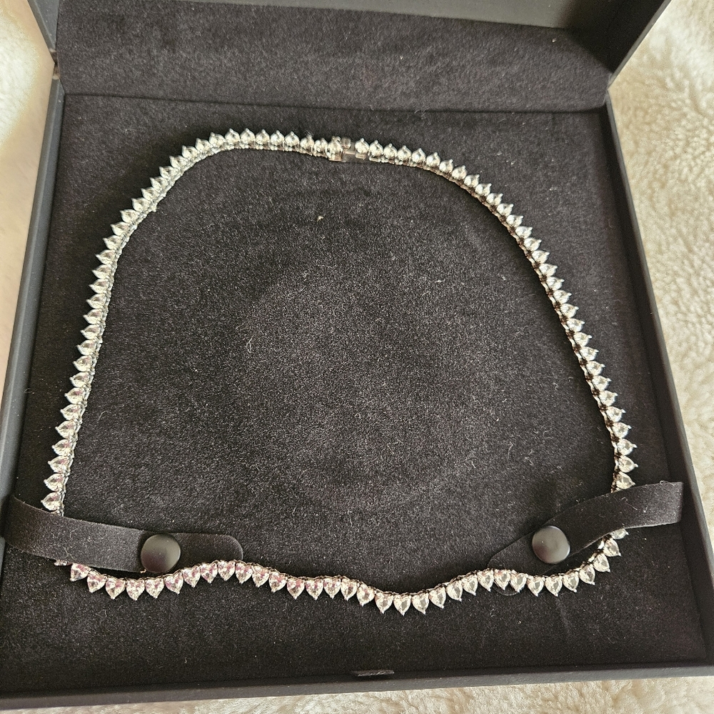 Swarovski heart tennis necklace